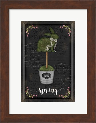 Framed Topiary Bunny Print