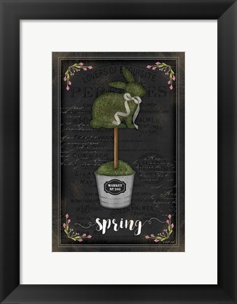 Framed Topiary Bunny Print