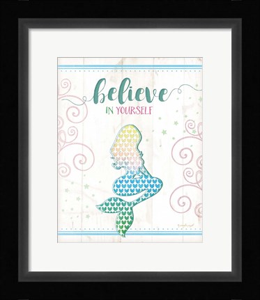 Framed Believe Mermaid Print