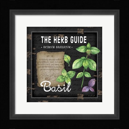 Framed Herb Guide Basil Print