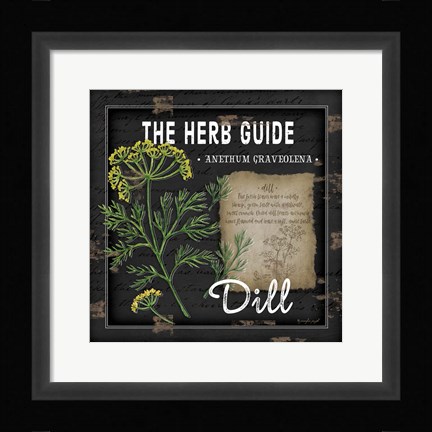Framed Herb Guide Dill Print