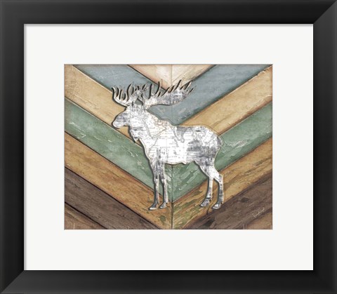 Framed Lodge Moose Print
