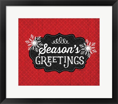 Framed Season's Greetings (black &amp; red) Print