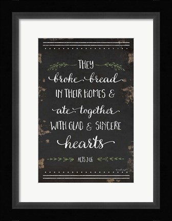 Framed They Broke Bread I Print