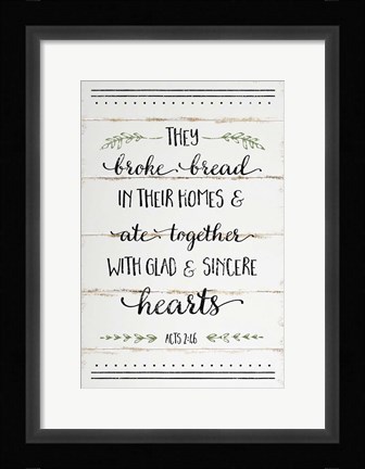 Framed They Broke Bread II Print