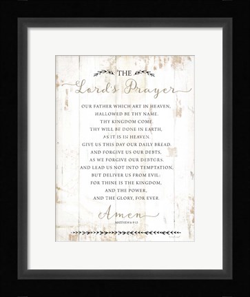 Framed Lord's Prayer Print