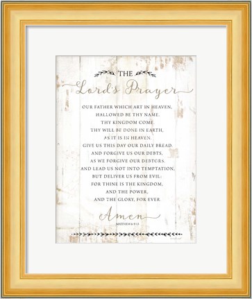 Framed Lord&#39;s Prayer Print