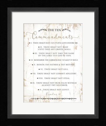 Framed Ten Commandments Print