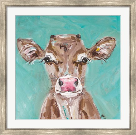Framed Pink Nosed Cow Print