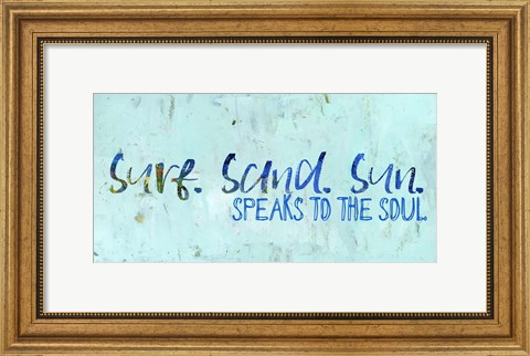 Framed Sun, Sand, Surf, Soul Print
