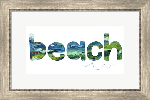 Framed Beach Sign II Print