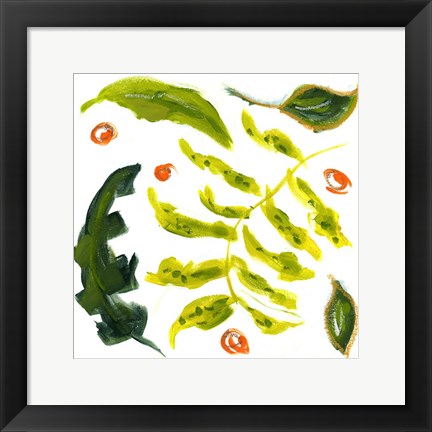 Framed Spring Green Botanical II Print