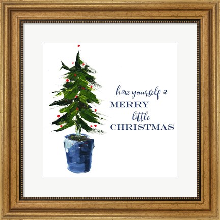 Framed Merry Little Christmas Tree Print