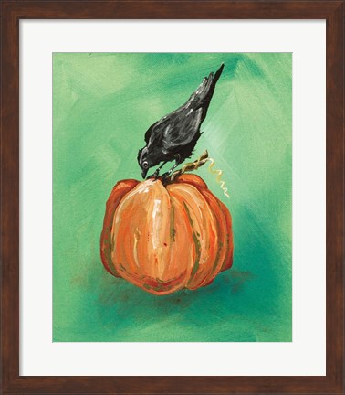 Framed Pumpkin and Bird Print