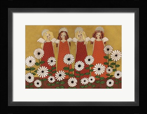 Framed Angels Ana Daisies Print