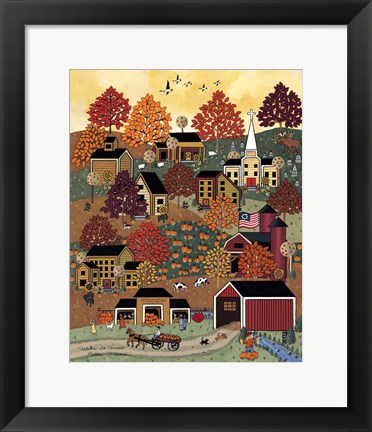 Framed Autumn In Vermont Print