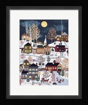 Framed Moonlight In Vermont Print