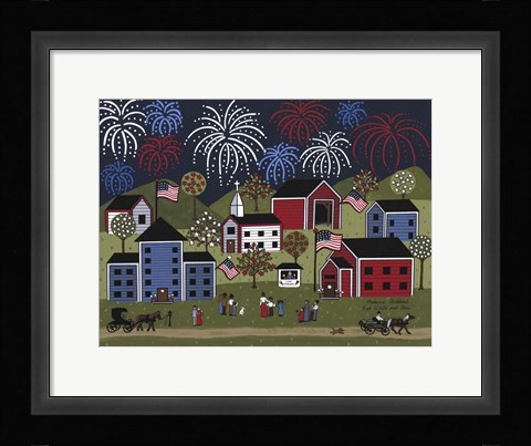 Framed Red White And Blue Print