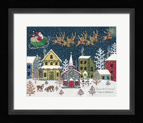 Framed Snow For Christmas Print