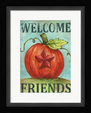 Framed Pumpkin Star Welcome Autumn 2 Print