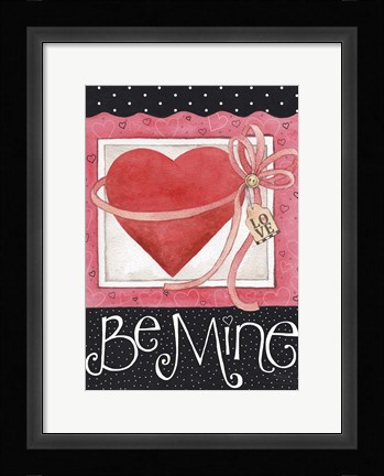 Framed Pink Heart Be Mine Print