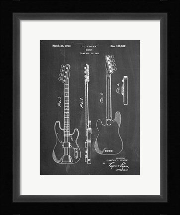 Framed Guitar Patent - Chalkboard Print