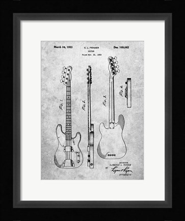 Framed Guitar Patent - Slate Print