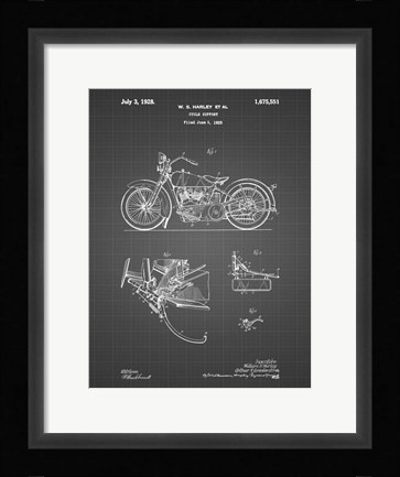 Framed Cycle Support Patent - Black Grid Print