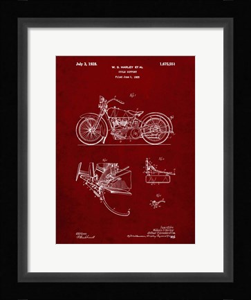 Framed Cycle Support Patent - Burgundy Print