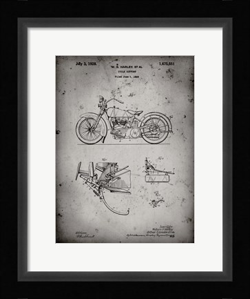Framed Cycle Support Patent - Faded Grey Print