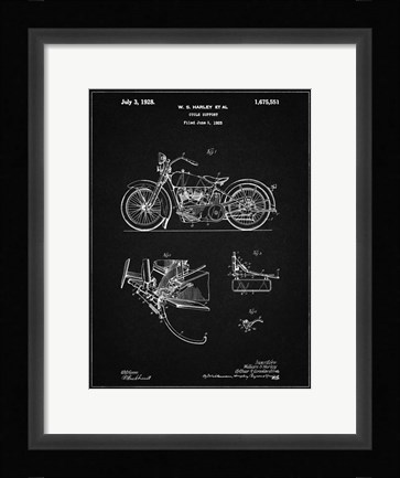 Framed Cycle Support Patent - Vintage Black Print
