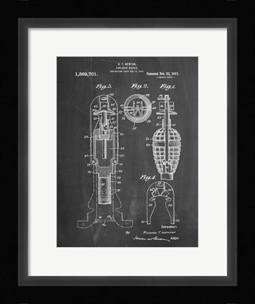 Framed Explosive Missile Patent - Chalkboard Print