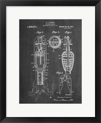 Framed Explosive Missile Patent - Chalkboard Print
