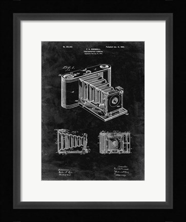 Framed Photographic Camera Patent - Black Grunge Print