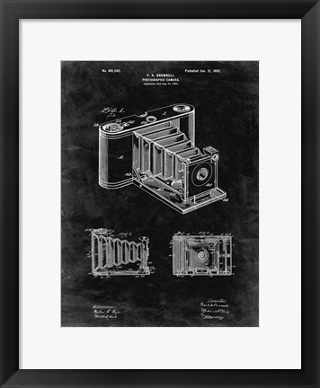 Framed Photographic Camera Patent - Black Grunge Print