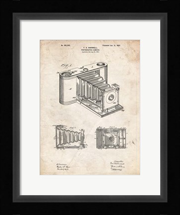 Framed Photographic Camera Patent - Vintage Parchment Print