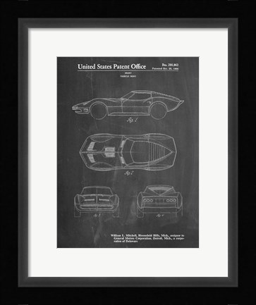 Framed Vehicle Body Patent - Chalkboard Print
