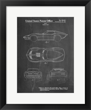 Framed Vehicle Body Patent - Chalkboard Print