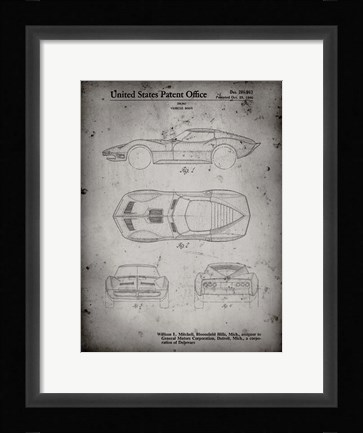 Framed Vehicle Body Patent - Faded Grey Print