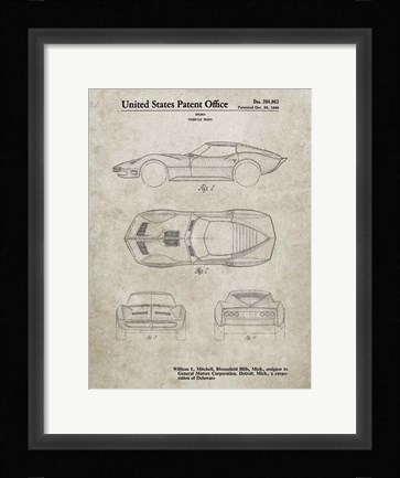 Framed Vehicle Body Patent - Sandstone Print