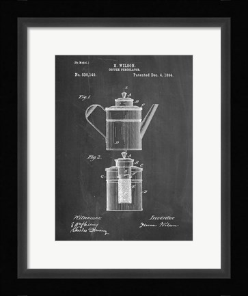Framed Coffee Percolator Patent - Chalkboard Print