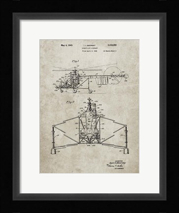 Framed Direct-Lift Aircraft Patent - Sandstone Print