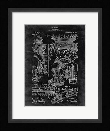 Framed Diver's Suit Patent - Black Grunge Print