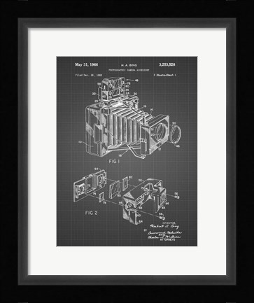 Framed Photographic Camera Accessory Patent - Black Grid Print