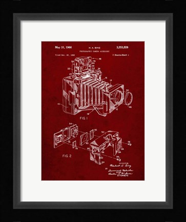 Framed Photographic Camera Accessory Patent - Burgundy Print