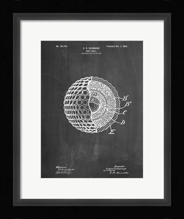 Framed Golf Ball Patent - Chalkboard Print
