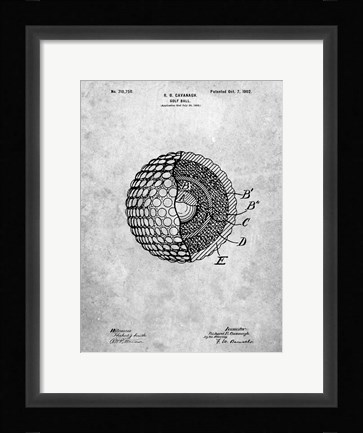 Framed Golf Ball Patent - Slate Print