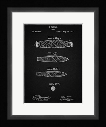 Framed Cigar Patent - Vintage Black Print