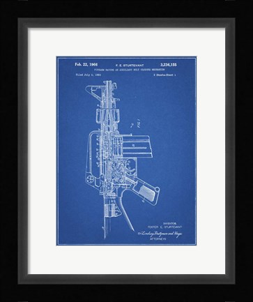 Framed Firearm With Auxiliary Bolt Closure Mechanism Patent - Blueprint Print