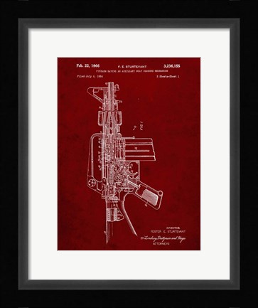 Framed Firearm With Auxiliary Bolt Closure Mechanism Patent - Burgundy Print
